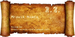 Mravik Nimfa névjegykártya